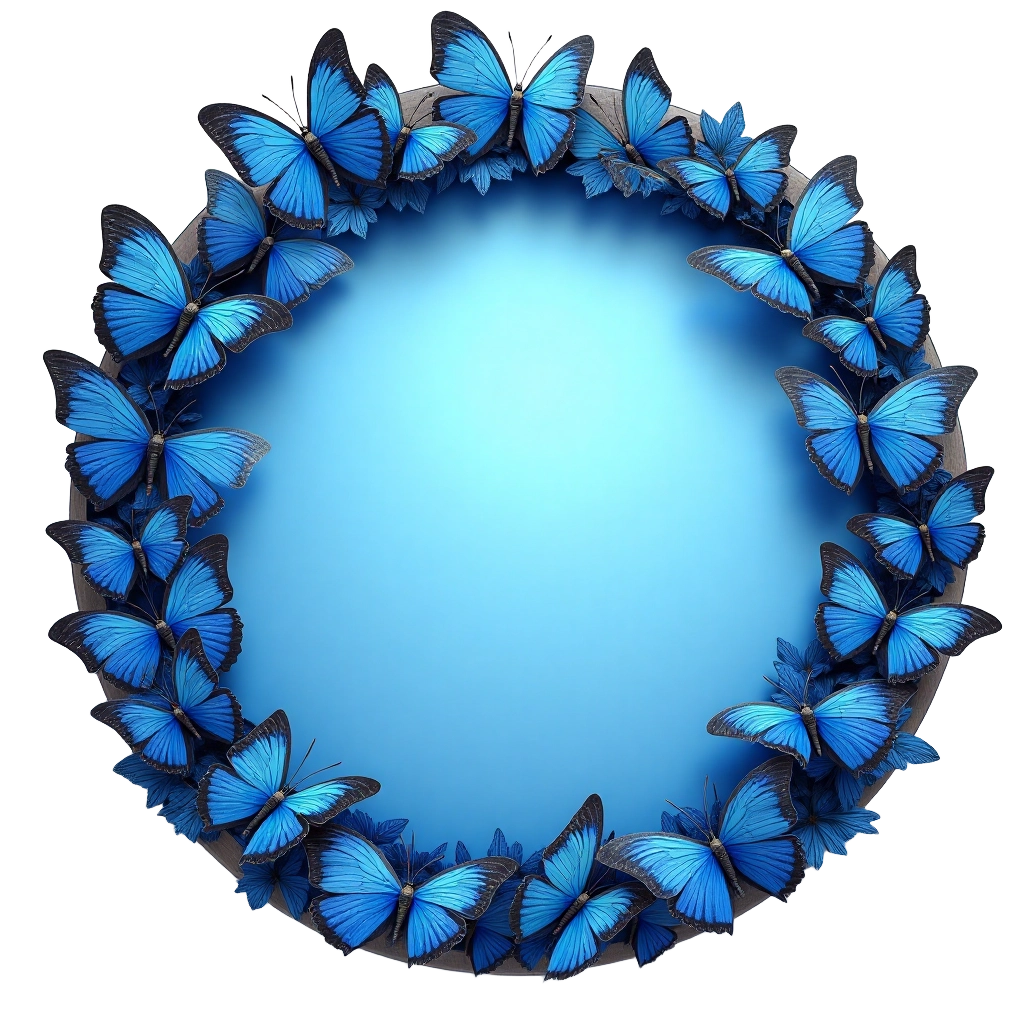 Blue Butterfly Circle